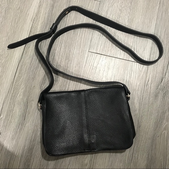 BTB Mini Pebbled Black Leather Crossbody Handbag - Picture 1 of 6